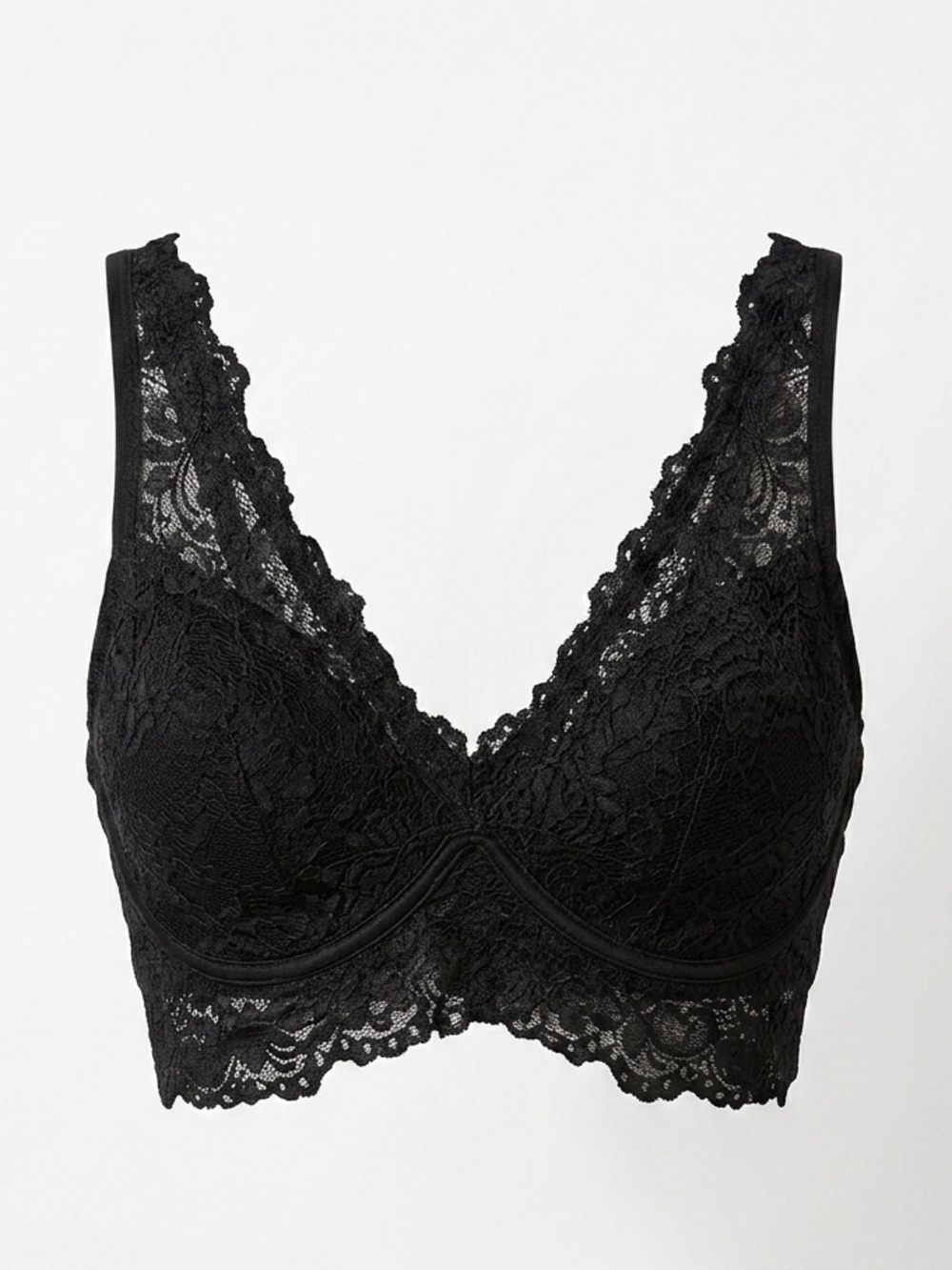 Smart and Sexy Black Lace Bralette Wire Free‎ - size medium